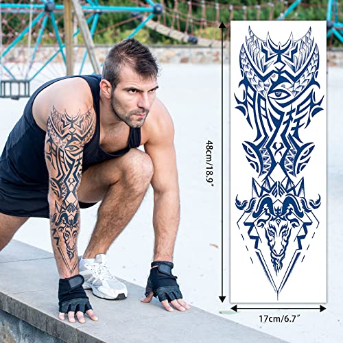 Aresvns Semi-Permanent Full Arm Tattoo Sleeves - 5 Sheet Set
