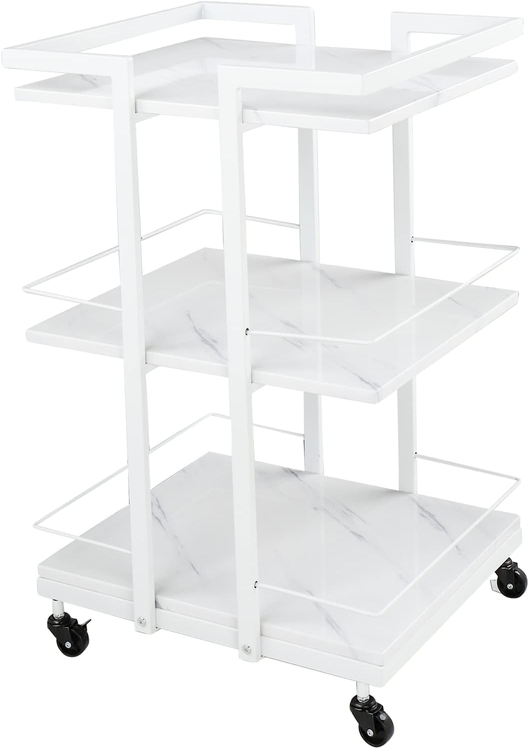 Esthetician Cart - Rolling Salon Trolley with Wheels | Mobile Beauty Storage Organizer for Spa & Massage, White