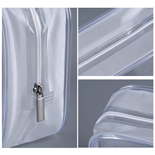 BEFORYOU 6 Pack Small Clear Toiletry Bags - TSA Approved Travel Pouch, White