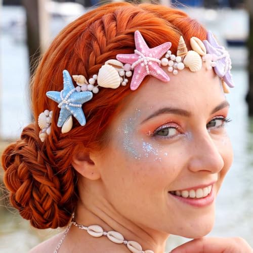 Brishow Starfish Mermaid Headband - Seashell Wedding Hair Accessory