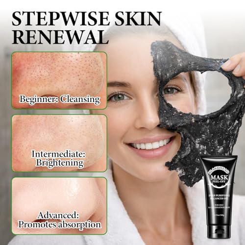 AstraVox Charcoal Blackhead Remover Mask - 3.5 Fl Oz Peel Off Mask for Oily Skin