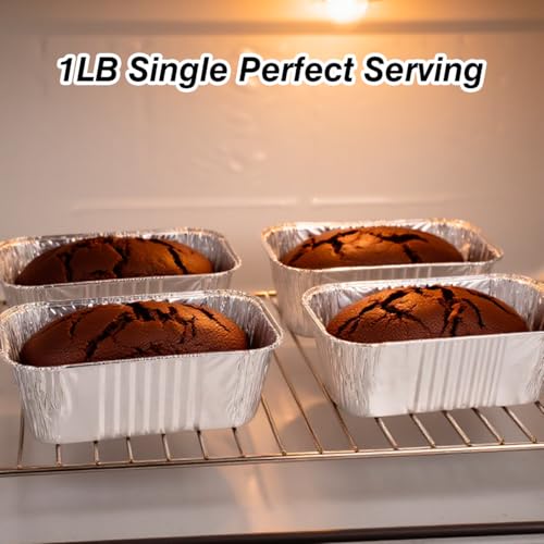 MOACOCK 50 Pack Mini Loaf Pans - 6" x 3.5" Aluminum Foil for Baking