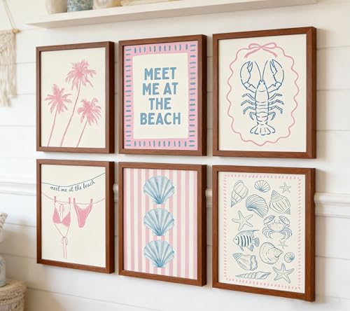Coastal Granddaughter Canvas Wall Art Set - 6 Pieces, 8x10in