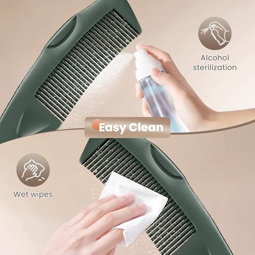 Dafeng 2-Pack Green Stainless Steel Dandruff Comb for Scalp Detox & Hair Care