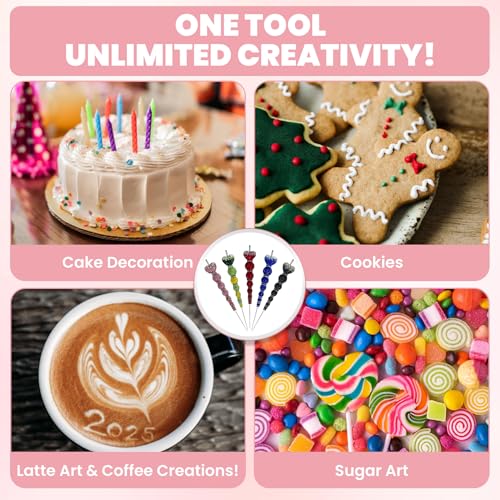 Crystal Rhinestone Scriber Tool for Cake & Cookie Icing - 5 Colors