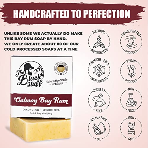 The Black Stuff All-Natural Bar Soap for Men - Galway Bay Rum