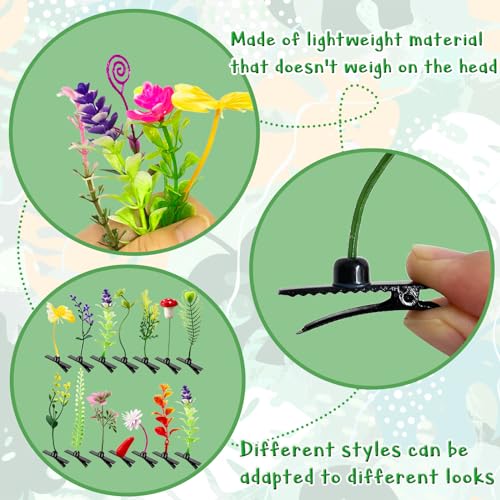 100 Mixed Plant Hair Clips - Cute Bean Sprout Hairpins for Kids & Adults