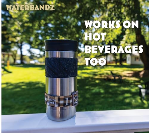 WaterBandz Hydration Tracker Bands - Set of 2 for Water Bottles & Cups