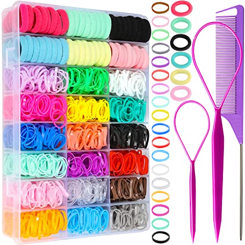 1500 Pcs Elastic Hair Ties & Cotton Ponytail Holders for Kids & Adults