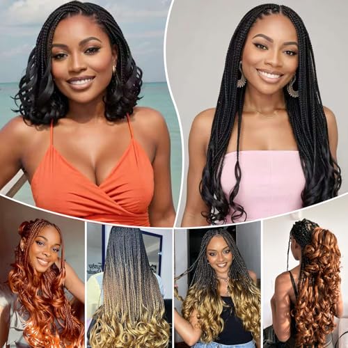 12 Inch French Curl Crochet Braids for Black Women - Natural Black/Burgundy