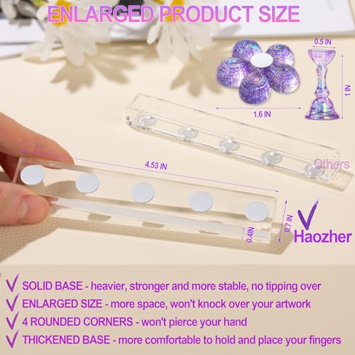 Haozher Nail Stand Set - 2 Acrylic Holders for Nail Art & Practice