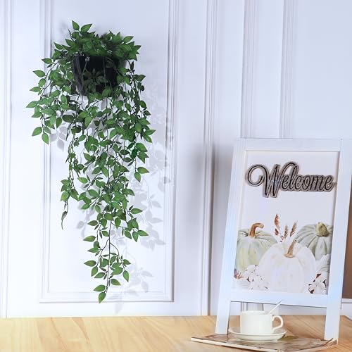 Faux Mandala Vines Hanging Plant with Pot – 21in Artificial Greenery for Indoor & Outdoor Décor