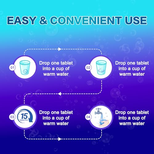 HIHWEM Retainer & Denture Cleaner Tablets - 120 Count, Non-Abrasive Soak