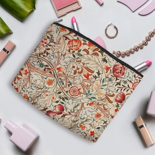 Chenyoumaoyi Watercolor Retro Flower Colorful Makeup Bag Set - Botanical Botanical Gift for Women Girls, Travel Toiletry Organizer