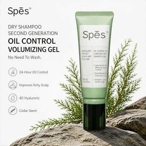 Spes Dry Shampoo Oil Control Gel 0.85 Fl Oz - No-Rinse Volumizing Hair Care