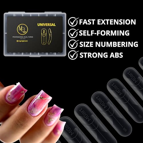 MGART Dual Nail Forms for Nail Extension - 120 Sizes of Poly Gel Molds