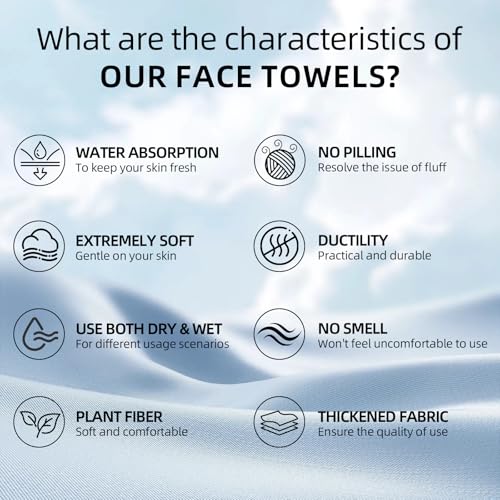 SilkenVive XL Disposable Face Towels - Ultra Soft Makeup Remover Cloths (50 Count)
