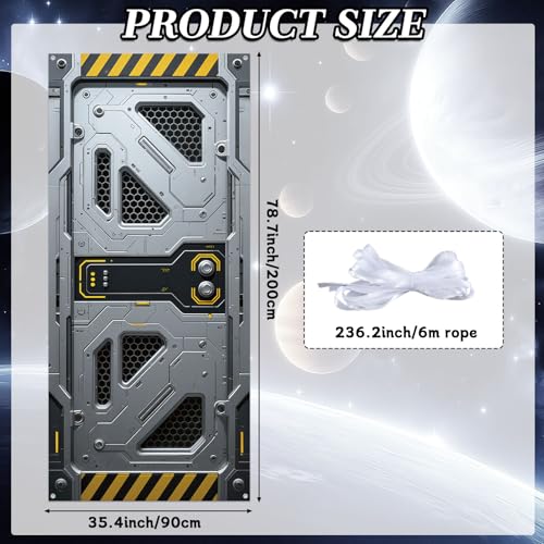 Galaxy Alien Theme 3D Door Banner - Space Station Birthday Decoration