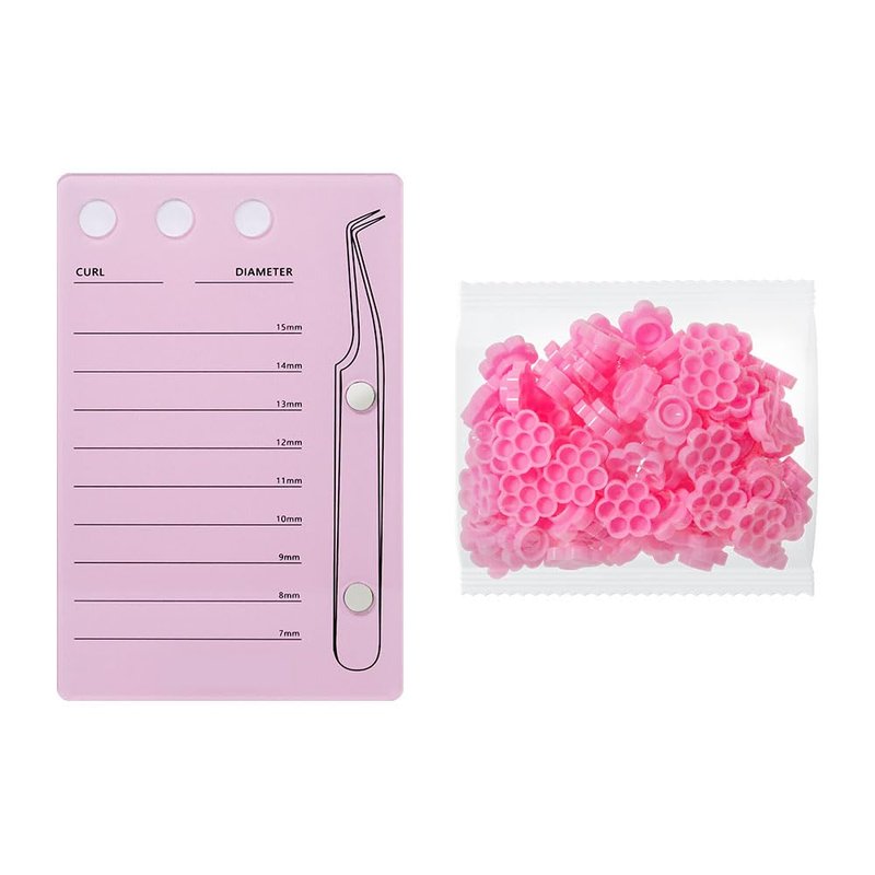 ANNAFRIS Grafted Eyelash Extension Holder Acrylic Pallet Magnetic Suction Scale Plate Lash Makeup Tools (Pink)