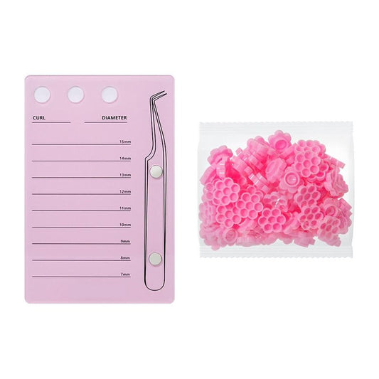 ANNAFRIS Grafted Eyelash Extension Holder Acrylic Pallet Magnetic Suction Scale Plate Lash Makeup Tools (Pink)