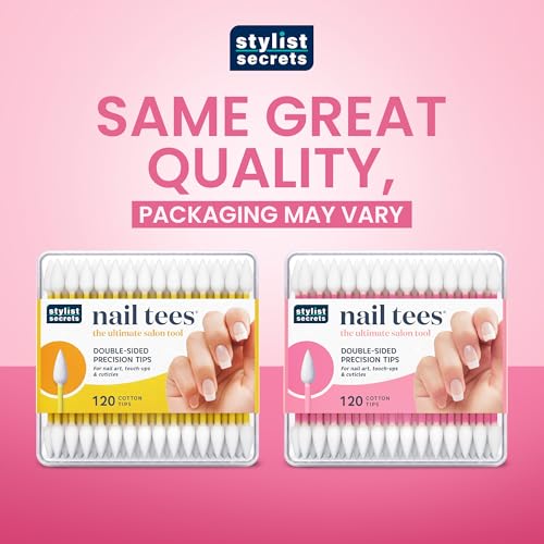 Fran Wilson Double-Pointed Nail Tips Cotton Swabs 120 Count (2 Pack) - Precise Manicure & Pedicure Tools