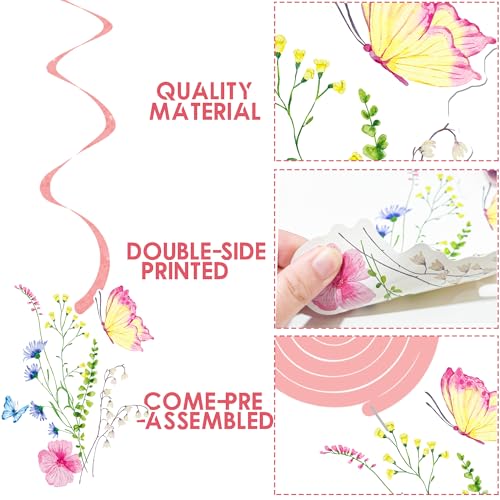 Wildflower Party Hanging Swirls - 20pcs Floral Decorations