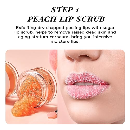 ANAI RUI Peach Lip Scrub & Lip Mask Set for Moisturizing Care