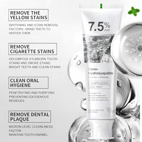 Hydroxyapatite Toothpaste for Sensitive Teeth - Fluoride-Free Enamel Protection