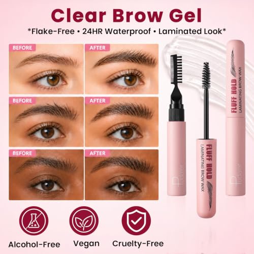 Duoffanny Clear Brow Gel 2-Pack, Dual-Ended Waterproof Eyebrow Sculpting Kit
