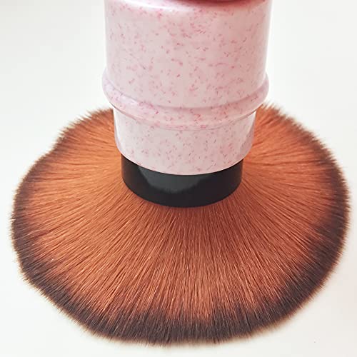 Pink Retractable Kabuki Makeup Brush for Blush, Foundation & Contour