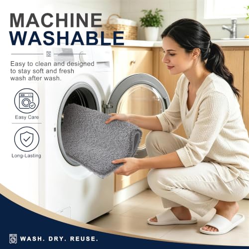OLANLY Microfiber Bath Mat 30x20 - Soft, Absorbent & Non-Slip