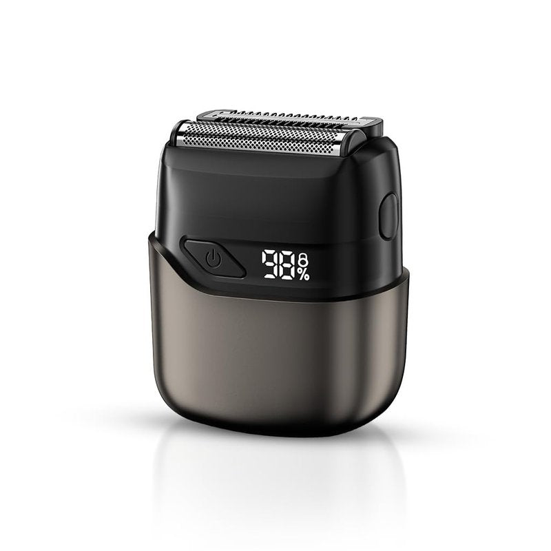 Full Metal Men's Electric Foil Shaver – 3 Floating Blades, Waterproof Wet & Dry Mini Razor, USB-C Rechargeable with LED Display