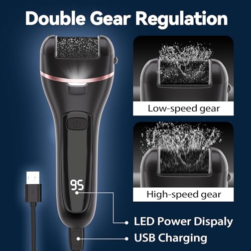 Wea&Hea 17-in-1 Electric Callus Remover Kit with 3 Roller Heads — 2-Speed, USB Rechargeable, IPX6