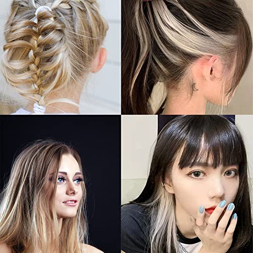 Bleach Blonde Clip-In Hair Extensions - 5pcs 18 Inch Human Hair