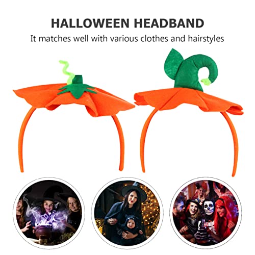 Beavorty Halloween Pumpkin Headband - 2Pcs Party Hair Bands
