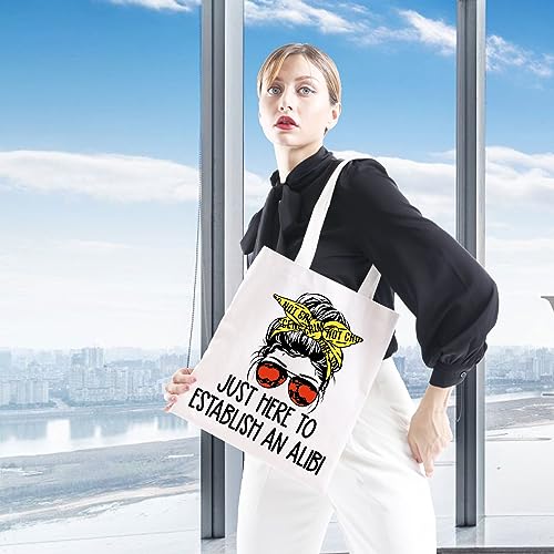 GJTIM True Crime Makeup Bag - Beige Tote for Crime Show Fans