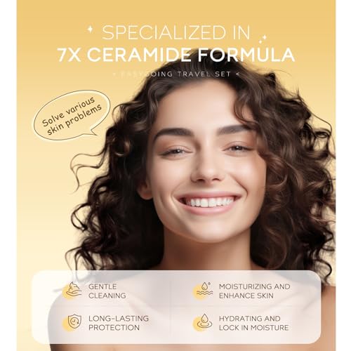 4-Piece Hydrating Skincare Travel Kit - Facial Cleanser, Cream & Serum
