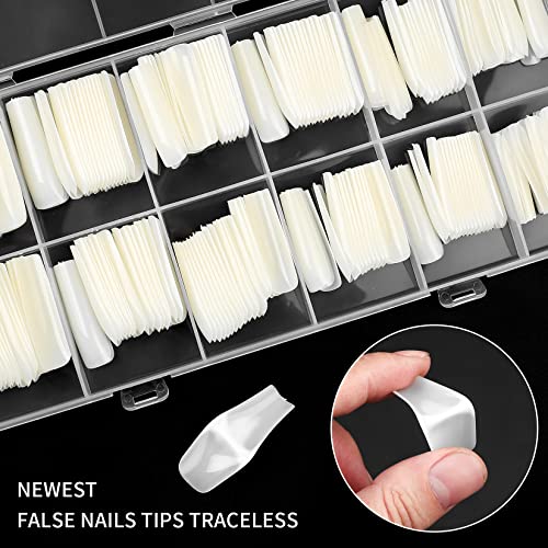 240 Pcs Natural Full Cover Nail Tips for Acrylic Nails