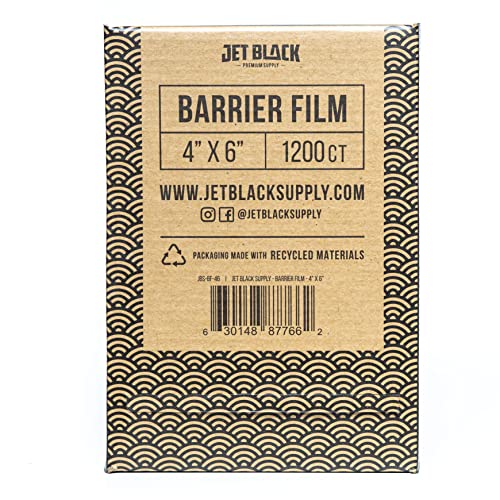Jet Black Barrier Film Roll, 4" x 6" Perforated Disposable Protective Sheets