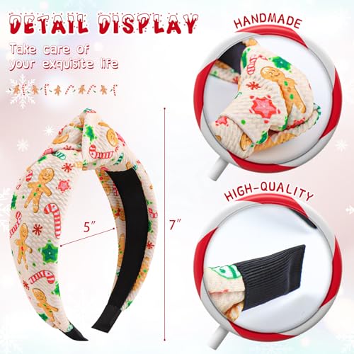 Christmas Top Knot Headbands for Women - 3 Pack Festive Hair Accessories