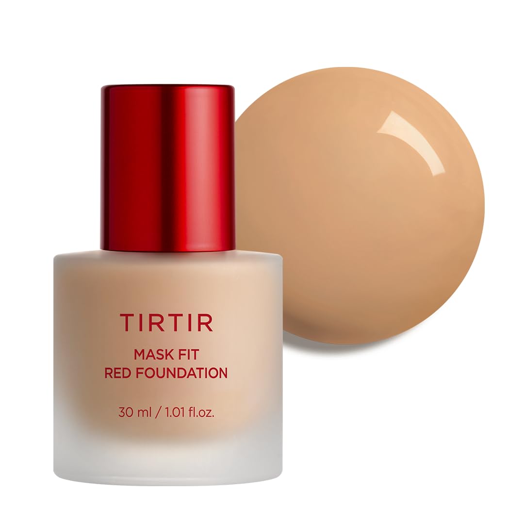 TIRTIR Mask Fit Red Foundation - Long Lasting Flawless Coverage, Hydrating & Pore-Blurring | #21N Ivory, 1.01 Fl Oz