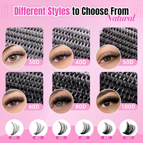 FADLASH Lash Clusters Kit 30D/40D/50D/60D + 50D/60D/80D/100D 9-16mm D Curl