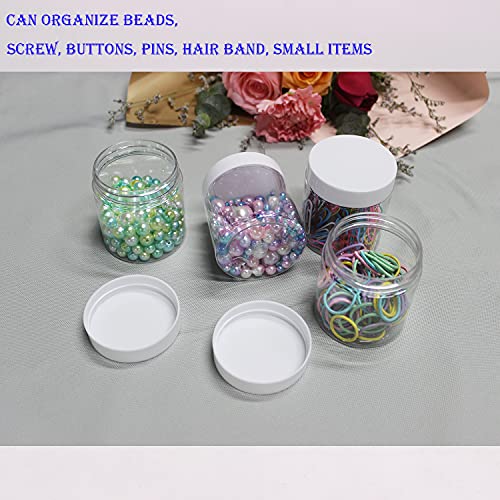 28 Pack 4 oz Clear Plastic Jars with White Lids - Leak-Proof