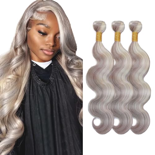 Aonbamds PGrey/613 Body Wave Hair Bundles - 26 Inch, 3 Pack