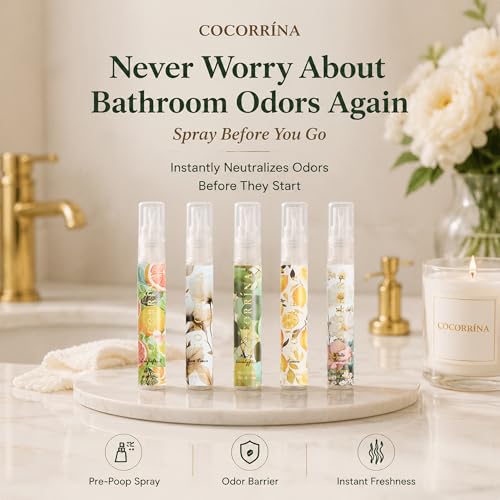 Travel Size Toilet Spray 5-Pack - Pocket Pre-Poo Deodorizer