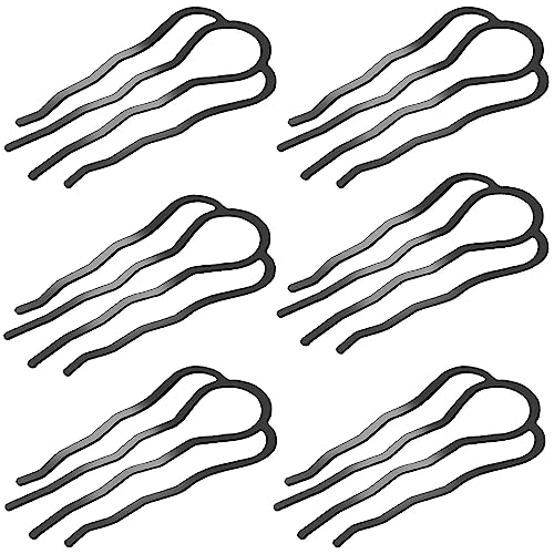 BOYIVI Black Metal Hair Forks Set for Updo Buns & Styling - 6 Pieces