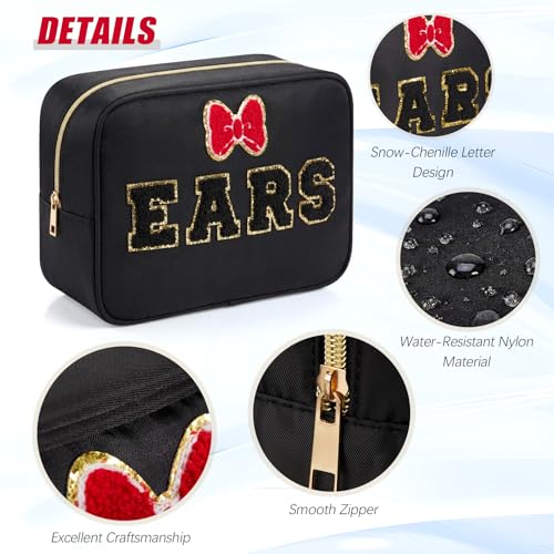 Hillban Large Ears Headband Travel Organizer Bag - Waterproof Nylon Case