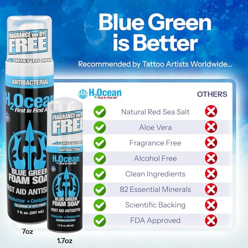 H2Ocean Antibacterial Tattoo Aftercare Foam Soap - 7 Fl Oz