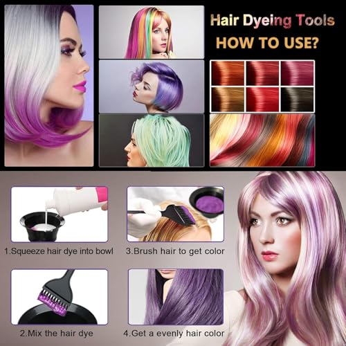 CREATESTAR Professional Hair Dye Brush & Bowl Set for Salon & Home Coloring