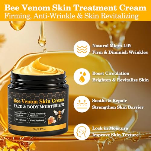 Bee Venom Wrinkle & Firming Cream for Face & Body - 2 Pack, 120g Anti-Aging Skin Care